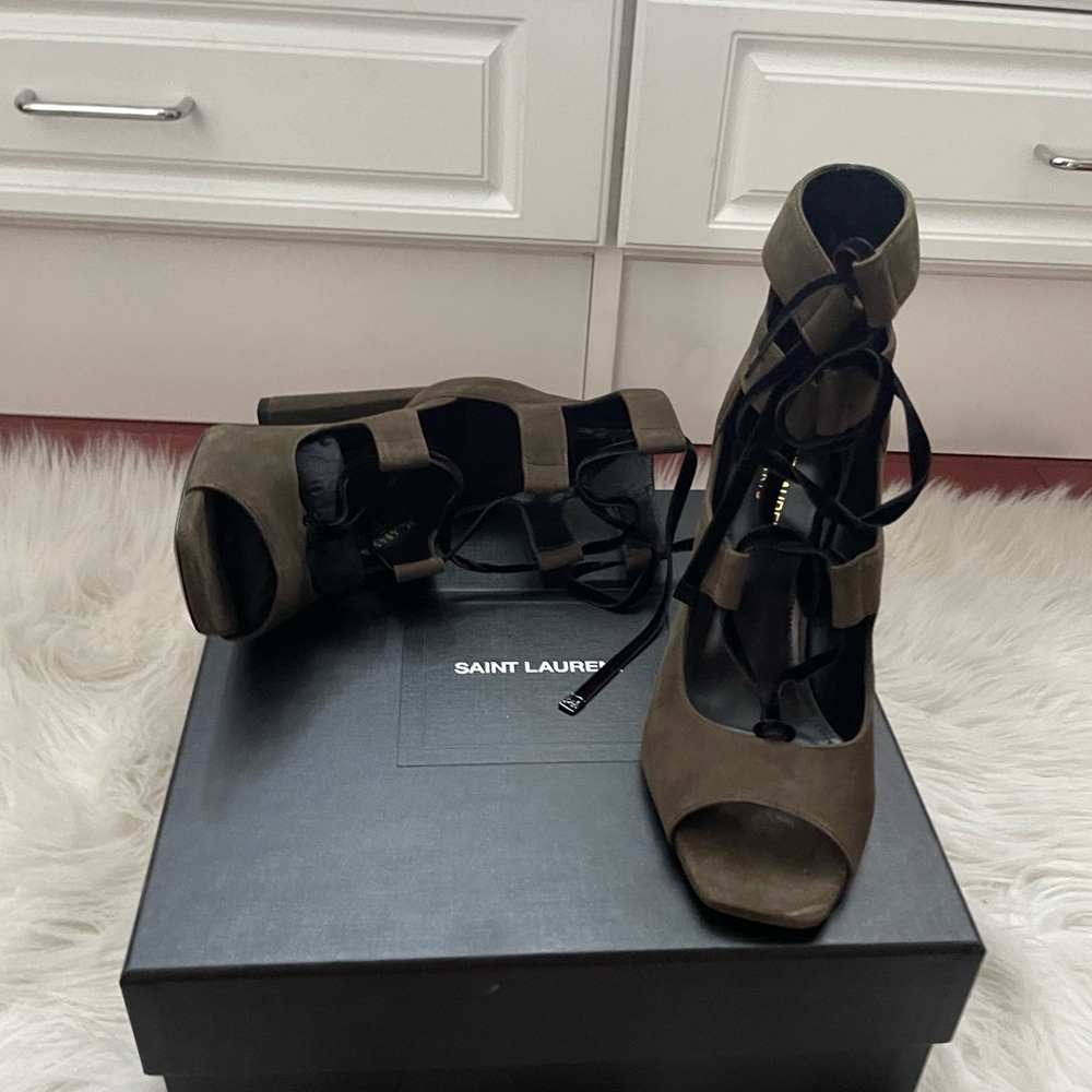 Ysl Green LouLou sandals
